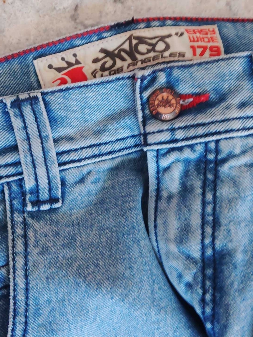 NWT JNCO Light Wash Wide Leg Jeans 28x30 - Picture 3 of 11
